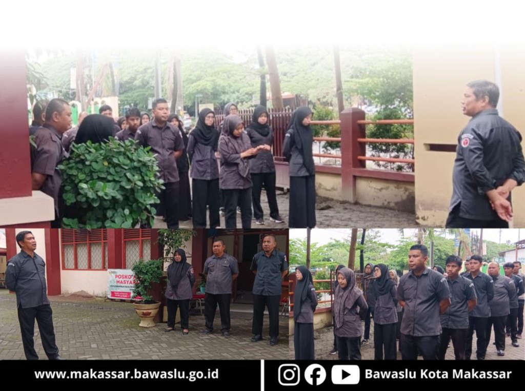 Apel perdana di awal Tahun 2026 pada Senin, 5 Januari 2026, di halaman Kantor Bawaslu Kota Makassar
