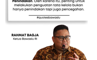 Ketua Bawaslu RI, Rahmat Bagja, menegaskan bahwa keadilan Pemilu tidak hanya diwujudkan melalui penindakan pelanggaran, tetapi harus dibangun secara utuh melalui pencegahan, pengawasan, dan penindakan yang berjalan beriringan